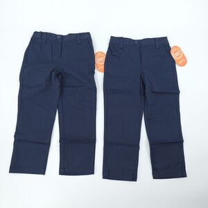 2 Wonder Nation Pants Boys 2T Toddler Navy Blue Flat Front School Uniform Bundle